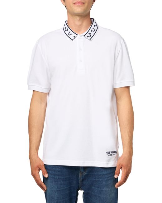 True Religion White Relaxed Polo for men