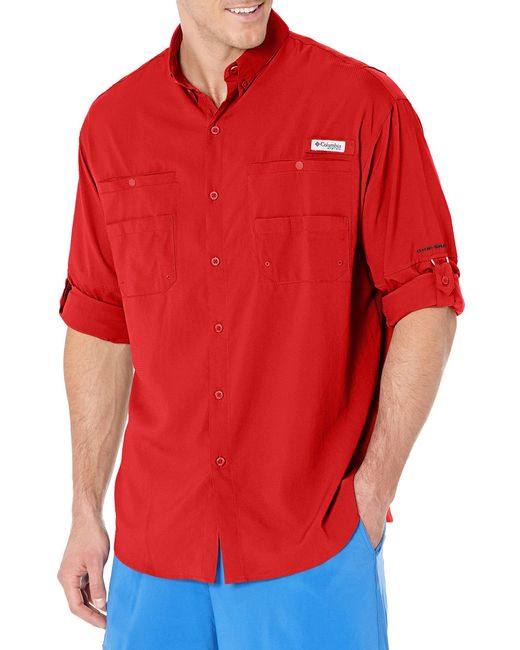 Columbia Red 's Pfg Tamiamitm Ii Long Sleeve Shirt — Big for men