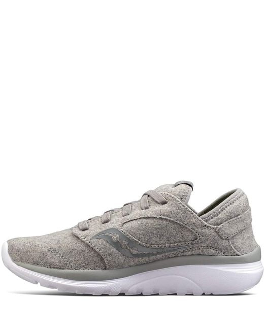 Saucony Womens Kineta Relay Wool Sneaker in Gray Lyst