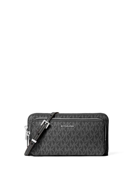 Michael Kors Gray Jet Set Large Continental Crossbody Wallet