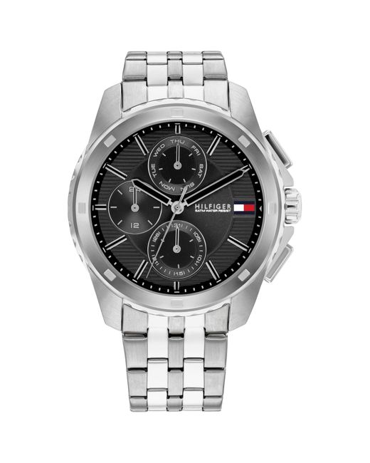 Tommy Hilfiger Black Function Quartz Watch - Stainless Steel Wristwatch For - Water Resistant Up To 5 Atm/50 Meters - Premium Fashion For Everyday for men
