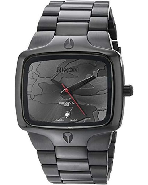 Nixon Gray A3522396-00 Player Analog Swiss Automatic Grey Metal And Stainless Steel Watch for men