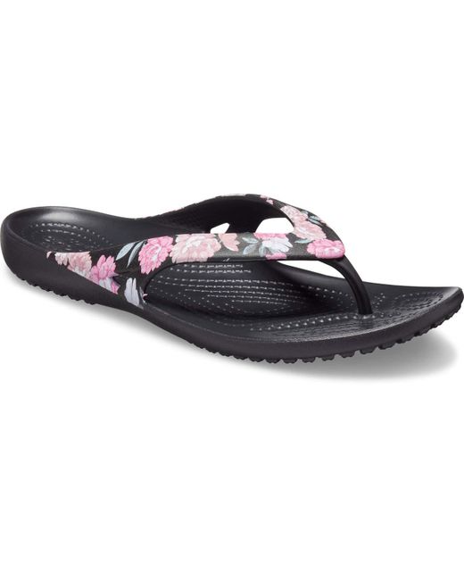 Crocs™ Kadee Ii Floral Flip Flopcasual Beach Sandal Or Shower Shoe Black Save 71 Lyst
