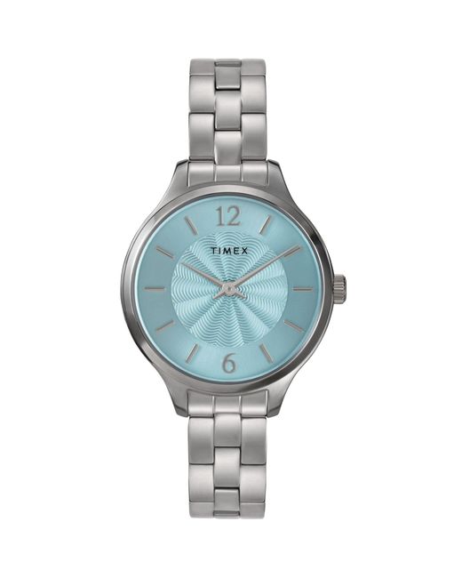 Timex Silver-tone Bracelet Blue Dial Silver-tone