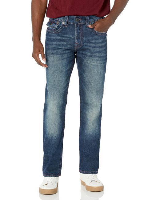 True Religion Blue Brand Jeans Ricky Single Needle Straight Flap Jean for men