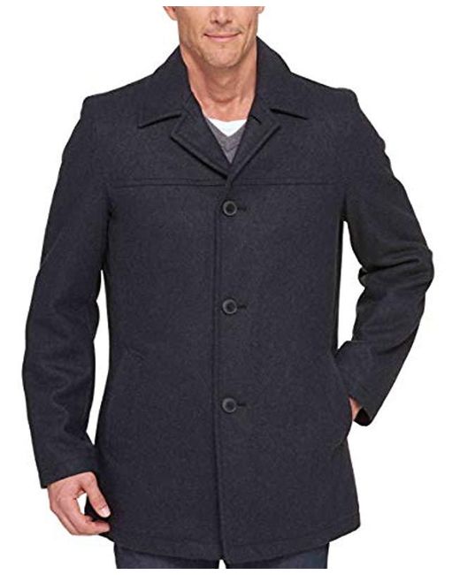 Izod Mens Wool Walking Coat with Quilted Bib Wool Coats