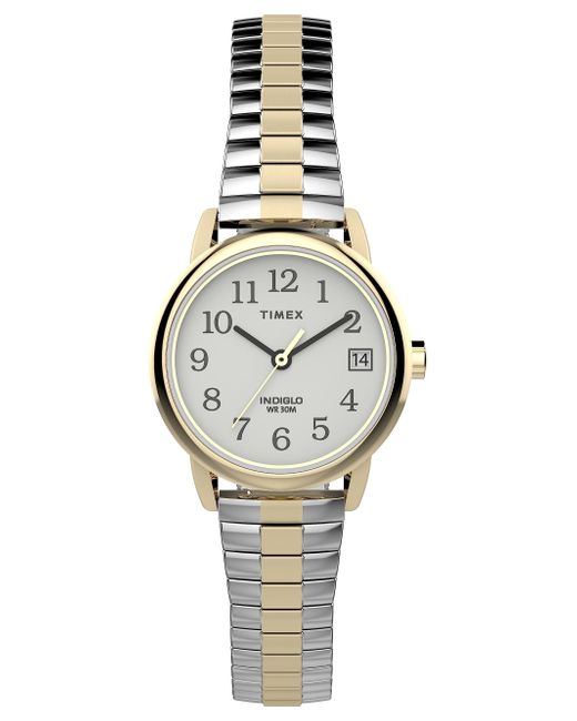 Timex Two-tone Expansion Band White Dial Gold-tone in Metallic | Lyst