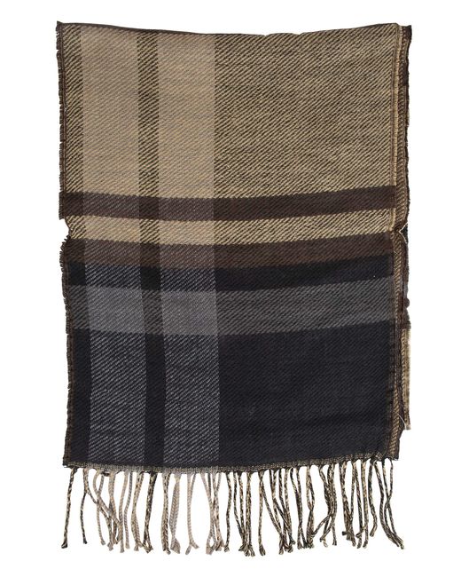 Dockers Gray Plaid To Solid Reversible Woven Scarf for men