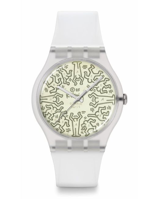Swatch White New Gent Biosourced Watch Casual Plastic Transparent Quartz Waterproof From The Archive