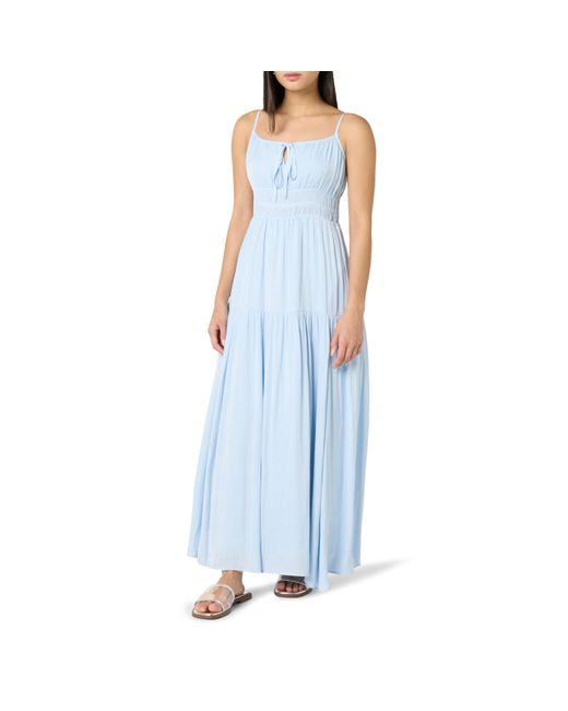 The Drop Women's Blue 's Tavia Tie-front Tiered Maxi Dress