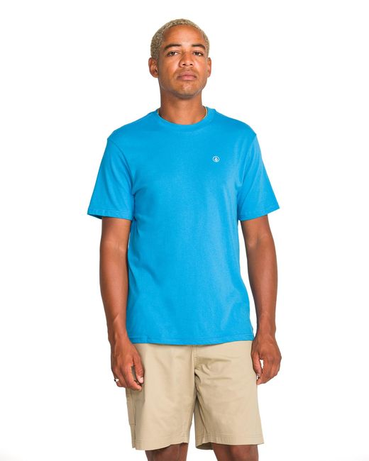 Volcom Blue Shirt – Soft Cotton Crewneck With Logo for men