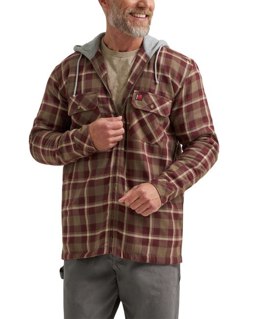 Wrangler Brown RIGGS Workwear Masonry Hooded Jacket for men