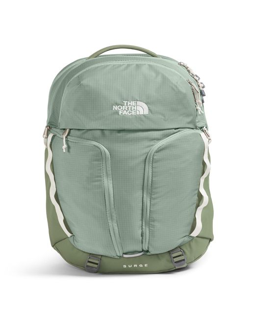 The North Face Green Surge Commuter Laptop Backpack | Everyday Travel Bag With 16" Laptop Sleeve