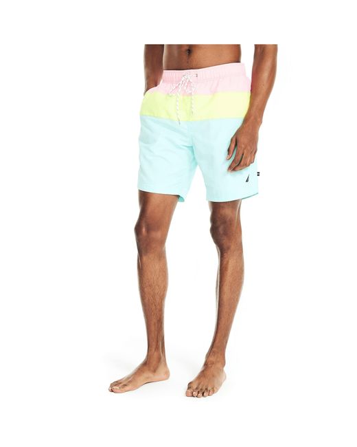 Nautica Blue Standard 8" Colorblock Quick-dry Swim for men