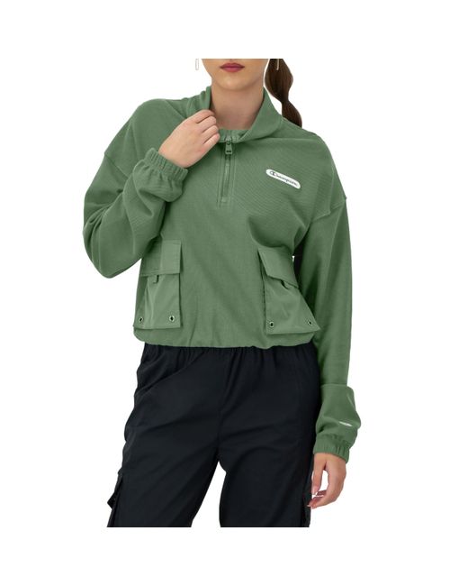 Champion , Campus, Pique 1/4 Zip Pullover, Jacket With Pockets For , Nurture Green, Medium