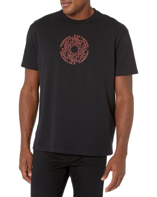 Emporio Armani Black A | X Armani Exchange Tunnel Vision Logo Comfort Fit T-shirt for men