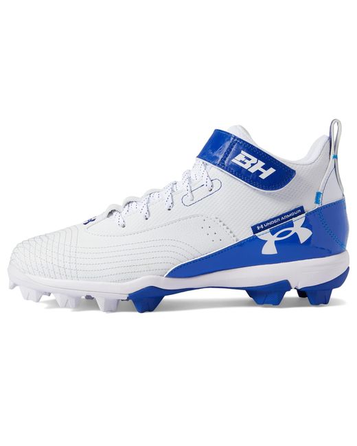 Under Armour Harper 7 Mid Rubber Molded Baseball Cleat Shoe, in Blue
