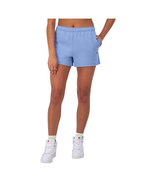 Champion , Powerblend, Comfortable Fleece Shorts For , 3", Plaster Blue, Large