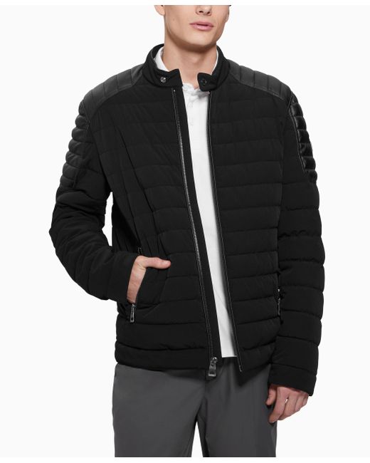Guess Black Divo Fabric Block Light Puffer for men