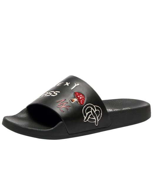 COACH Udele Sport Slide With Sketch Print Platform in Black