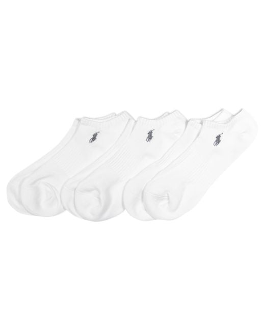Polo Ralph Lauren White Tech Athletic Low Cut Sock 3 Pair Pack for men