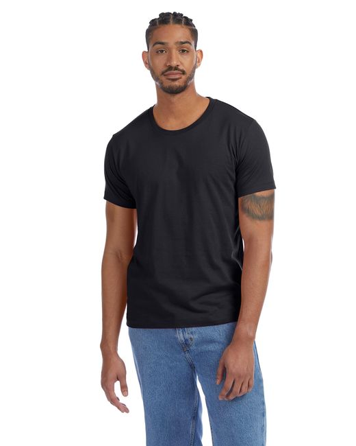 Alternative Apparel Blue T, Cool Blank Cotton Shirt, Short Sleeve Go-to Tee, Black, 4x Large for men