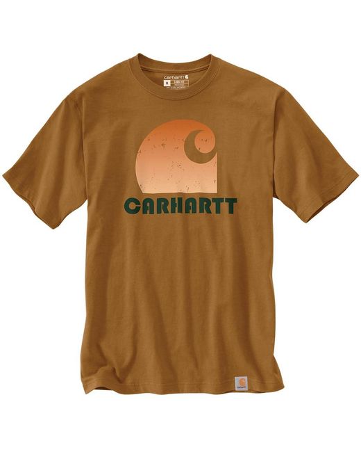 Carhartt Brown Loose Fit Heavyweight Short-sleeve C Graphic T-shirt for men