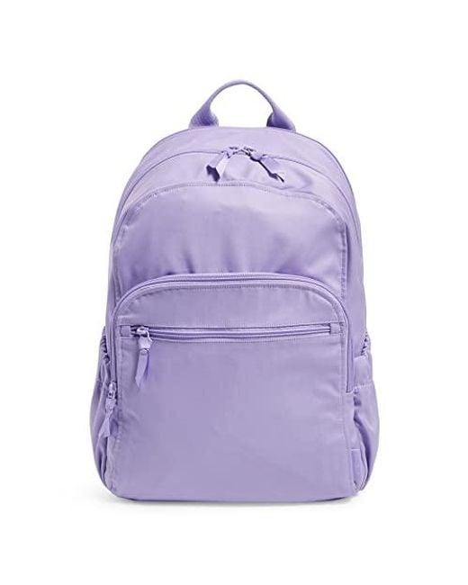 Vera Bradley Purple Womens Cotton Campus Backpack Bookbag