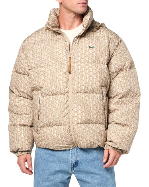 Lacoste Natural Monogarm Short Puffed Jacket for men