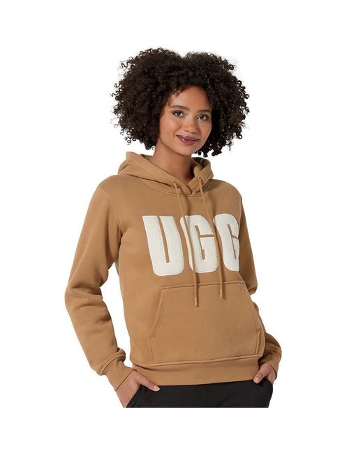 Ugg Brown Rey Fluff Logo Hoodie