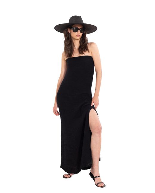 black bandeau beach dress Miami Strapless Bandeau Mini Dress