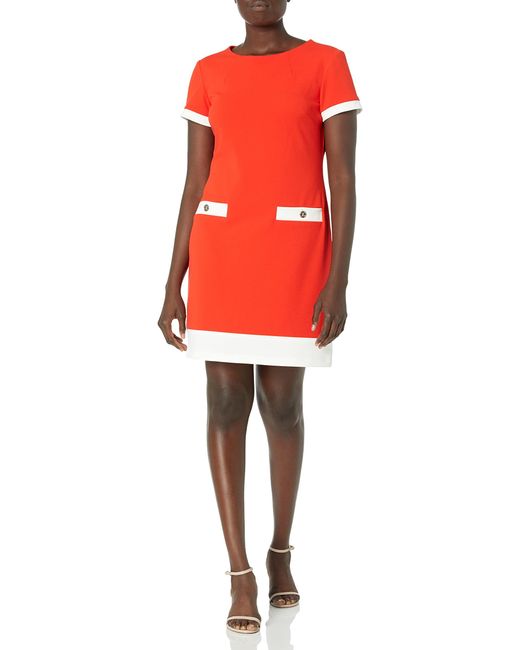 ensidigt etisk Måge Tommy Hilfiger Colorblock Pocket Dress in Cherry/Ivory (Red) - Save 39% -  Lyst