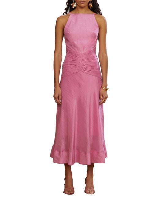 AMUR Women's Pink Kylie Midi Dress
