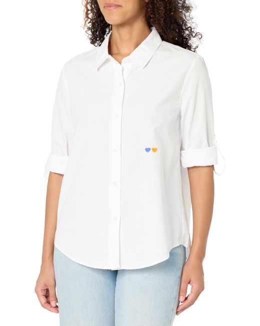 Monrow Button Down Shirt White