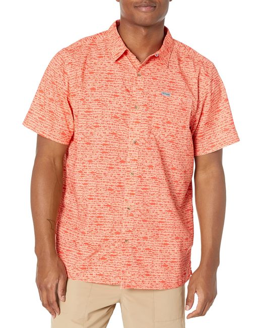 Columbia Orange Super Slack Tide Camp Shirt for men