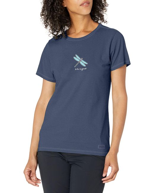 Life Is Good. Blue Camping Tee Dragonfly
