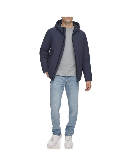 DKNY Blue Mid-weight Zip Front Hoody for men