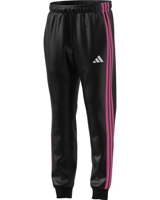 Adidas Black 3-stripes Tricot Tapered Track Pants for men