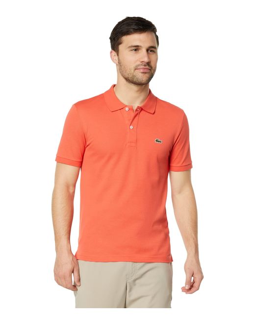 Lacoste Red Contemporary Collection's Short Sleeve Classic Pique Polo Shirt for men