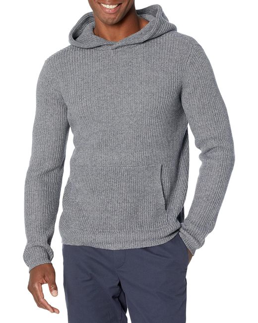 PAIGE Gray Mens Bowery Hooded Pullover Sweater for men
