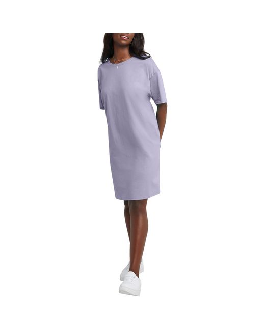 Hanes Purple Essentials Cotton T Dress