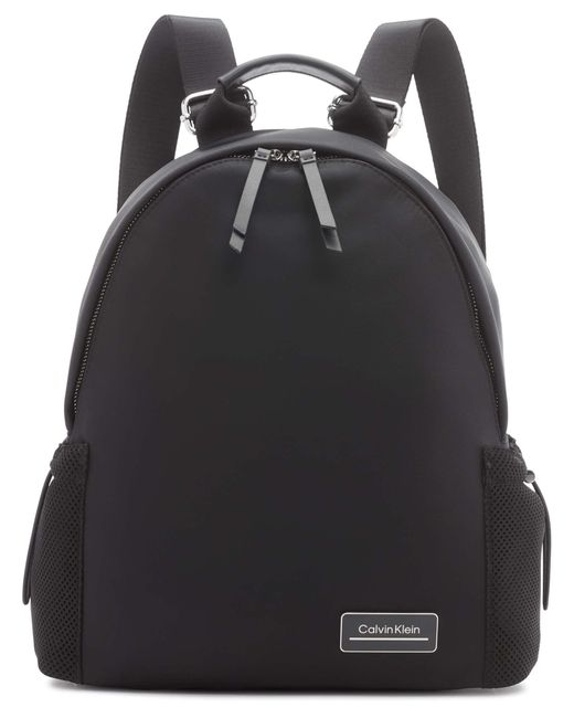 Calvin Klein Synthetic Jessie Organizational Backpack in Black/Silver ...