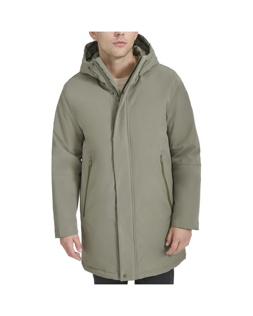 Dockers Green Softshell Mid-length Hooded City Coat for men