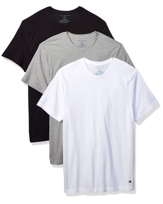 Tommy Hilfiger White Cotton Classic 3-pack Crewneck Undershirts for men