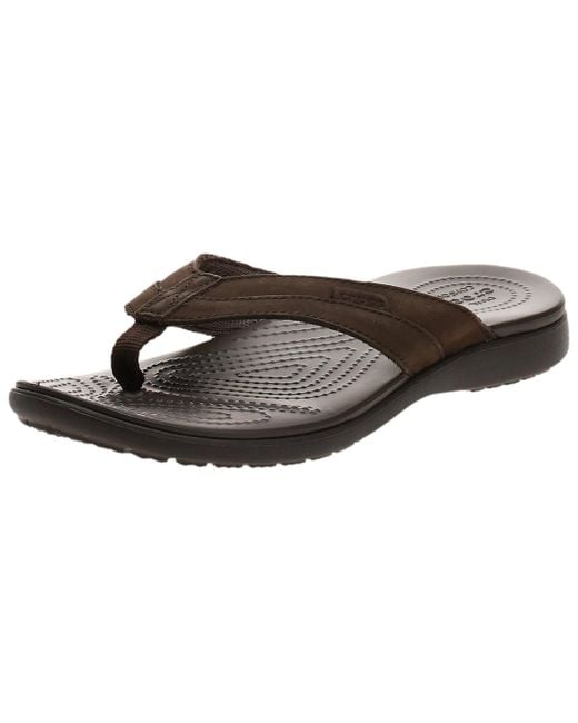 Crocs™ Santa Cruz Leather Flip Flop Men | Lyst
