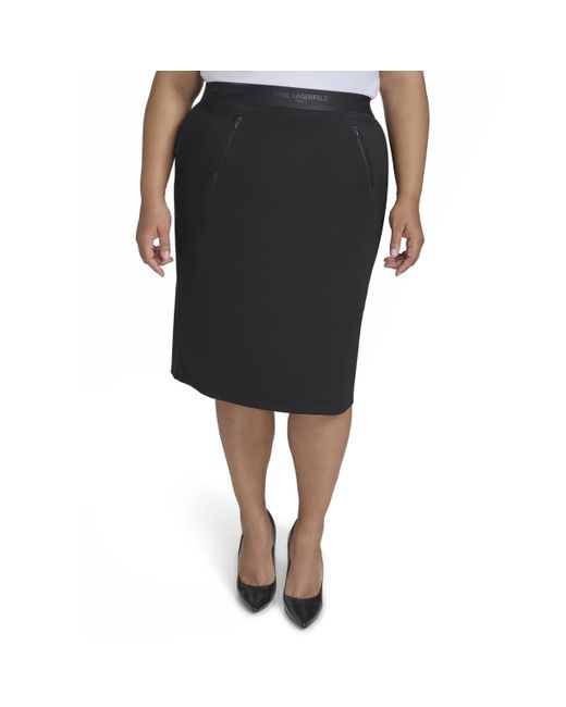 Karl Lagerfeld Black Paris Office Friendly Formal Skirt
