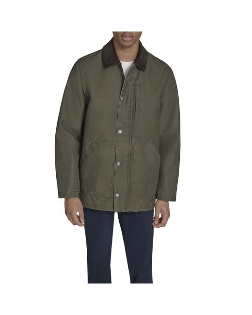 Tommy Hilfiger Green Barn Jacket With Corduroy Collar for men