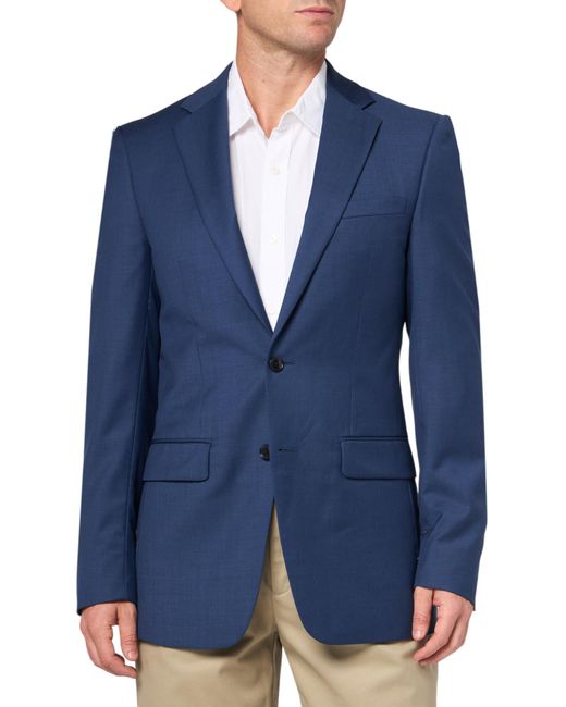 Calvin Klein Blue Slim Fit Suit Separates | Wool Jacket & Pants For Customized Sizing | Tailored S Suit With Notched Lapel for men