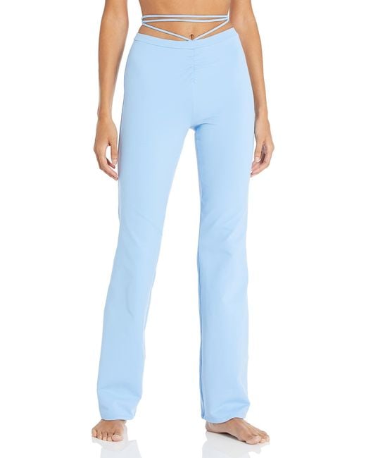 Alo Yoga Womens Ab High Waist Cinch Flare Leggings in Blue Lyst