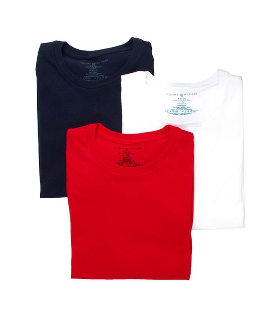 Tommy Hilfiger Red Undershirts Multipack Cotton Classics Crew Neck T-shirt for men